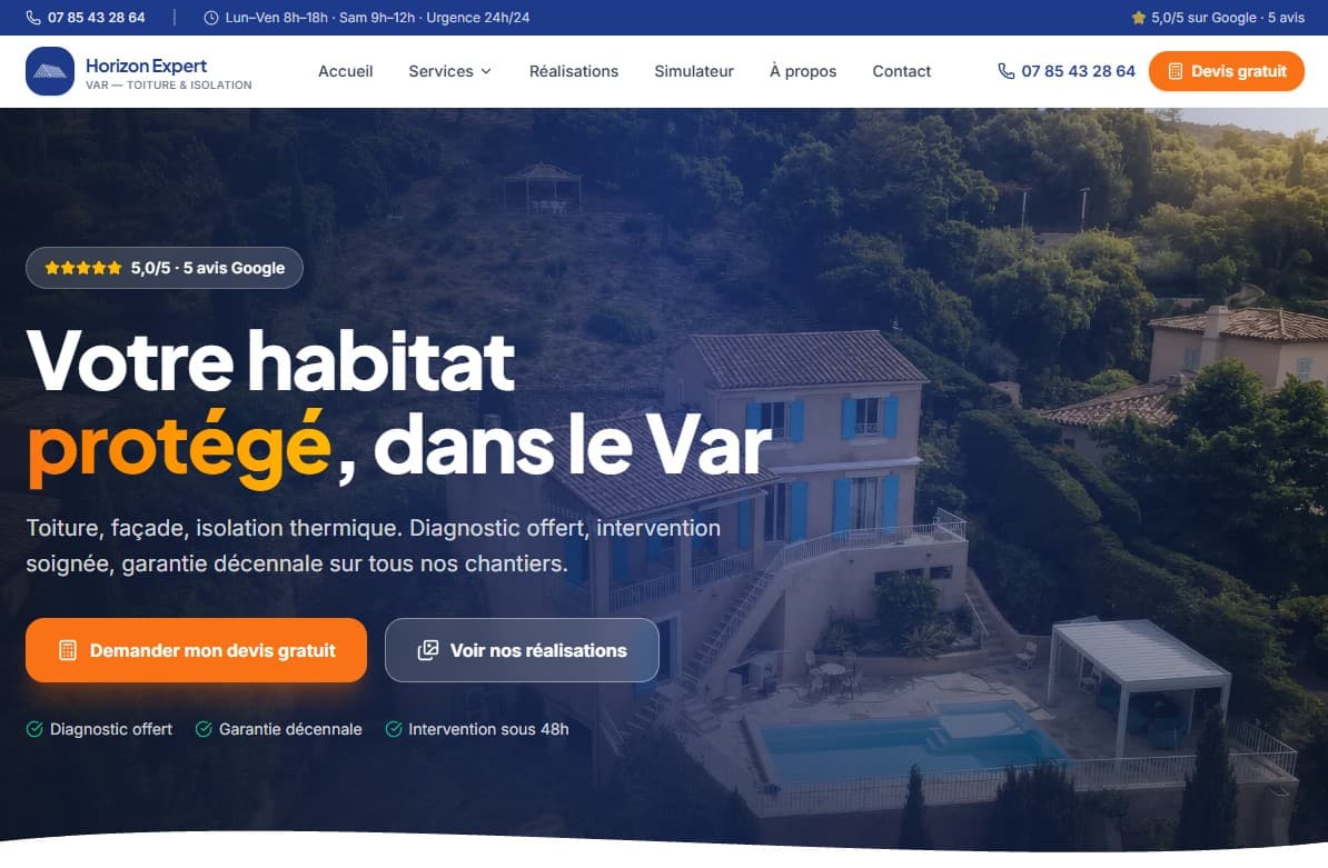 Horizon Expert - Création de site web